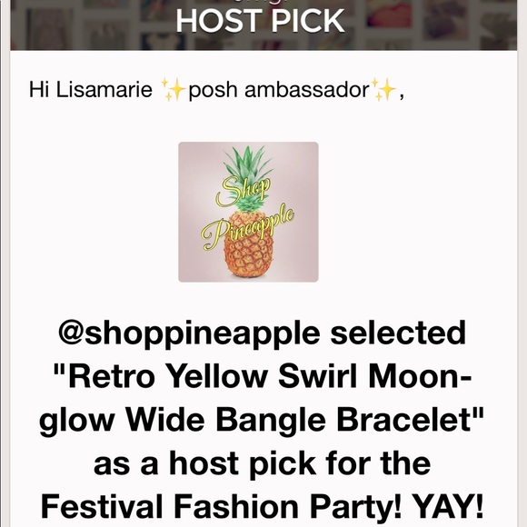 Vintage Yellow Swirl Wide Bangle Bracelet  🎉HP🎉 - Picture 4 of 5